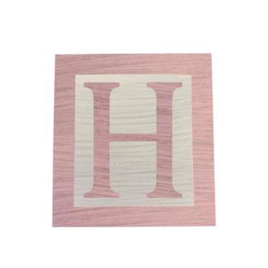 Imagem de Cubo Branco Letra Rosa Bebê com Aplique Festa Chá de Bebê Decoração 8x