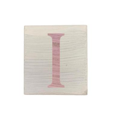 Imagem de Cubo Branco Letra Rosa Bebê Festa Chá de Bebê Decoração 8x8x8 Cm Mdf M