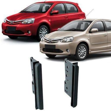 Imagem de Moldura Painel 2 Din Dvd Toyota Etios Sedan Hatch 2012 à 2014 Preto - 
