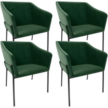 Imagem de Kit 4 Cadeiras Para Sala de Jantar Estar Living Olívia L02 Couríssimo Verde - Lyam Decor