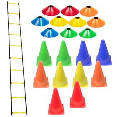 Imagem de Escada + 20 Pratos + 10 Cones P/Treinamento Funcional