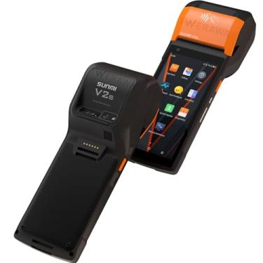 Imagem de IWIRA Terminal POS Sunmi V2s com impressora de recibos, alto-falante, câmera e scanner de código de barras, tudo em um, impressora PDA portátil, sistema Android 12.0, compatível com 4G, WiFi e