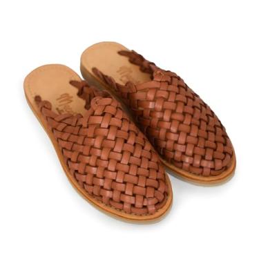 Imagem de Macarena Collection Sandália feminina Huarache de couro colorido estilo mexicano panal, Shedron, 35