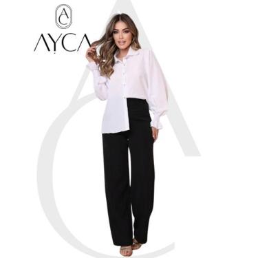 Imagem de Camisa Social Feminina Duna Bege  Manga Princesa Tendencia - AYCA, Bra