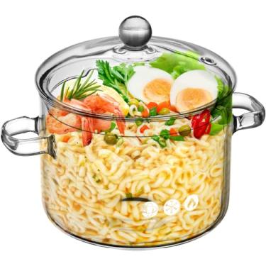 Imagem de Panela De Vidro Panela Para Ferver Leite Panela Clara Caldeirão Tigela De Frutas Conjunto De Pote De Vidro Transparente Panela De Vapor Vidro De Alto Borosilicato Bebê Doméstico