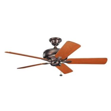 Imagem de KICHLER 330247OBB Suporte saliente, 5 lâminas de nogueira ventilador de teto, bronze/escuro