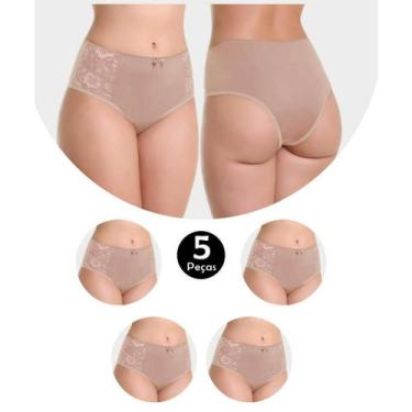 Imagem de Kit 5 Calcinha tanga IMI Lingerie calça calçola Cós Alto Cintura Alta 