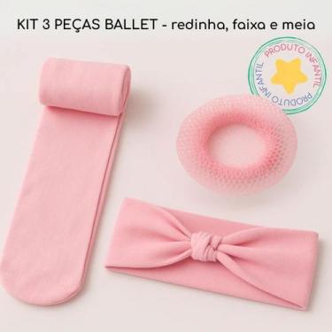 Imagem de Kit Meia Calça Fina Faixa e Redinha de Ballet para Cabelo - Magic Sky,