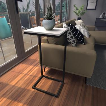 Imagem de Mesa Lateral Branca Aparador De Sofa Sala Mesa Lateral Cama