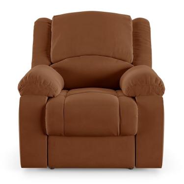 Imagem de Poltrona Do Papai Reclinável Sala De Cinema Barcelona Touch Massagem Usb Veludo Terracota