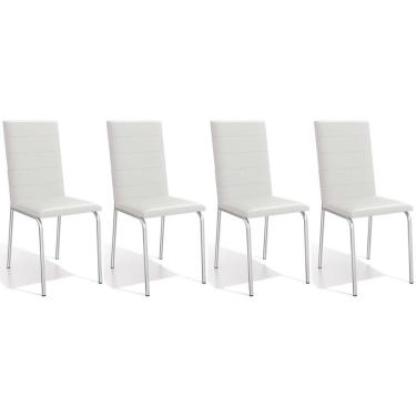 Imagem de Kit 4 Cadeiras De Cozinha Amsterdã C091 4 Un Cromada Branco 106