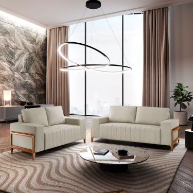 Imagem de Sofá 2x3 Lugares Verona Meu Sofá Online A302 Linho Branco