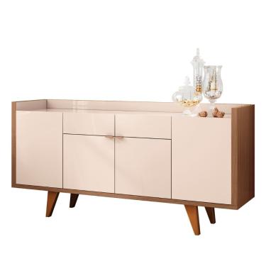 Imagem de Balcão Aparador Buffet 4 Portas Sinfonia H01 Castanho/off - Mpozenato