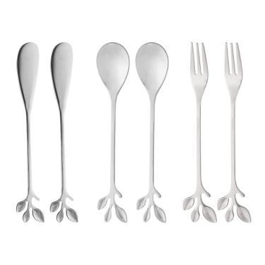 Imagem de Conjunto 6 Talheres de Aço Inox Leaves Prata - Wolff