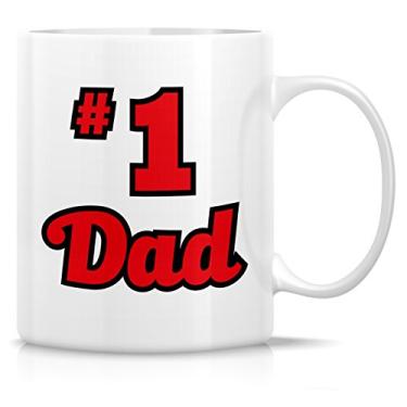 Imagem de Retreez Caneca engraçada - Canecas de café de cerâmica número 1 Dad 325 ml - Presente de aniversário engraçado, sarcástico, motivacional, inspirador para pai, pai, presente de dia dos pais.
