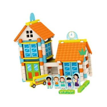 Imagem de YIJU Conjunto de construção de casas de madeira Conjunto de modelos de construção Presente de aniversário Brinquedo educativo criativo para crianças, Escola