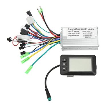 Imagem de Kit de controlador de motor sem escova elétrico Habitação premium de metal canelado Painel LCD durável 36V 48V 350W Conjunto de conversão do controlador de motores de bicicleta
