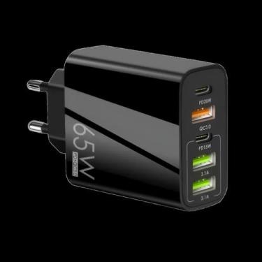 Imagem de Carregador Turbo Pd 65W 5 Em 1 Fast Charge 3X Usb-A 2X Usb-C - Worldvi