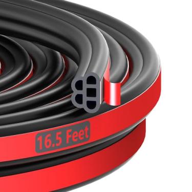 Imagem de SOZATO Tira de Vedação de Borracha para Porta de Carro Universal, Autoadesiva, Isolamento Acústico, Vedação Contra Intempéries, Camada Dupla, 5 Furos, Adequada para Caminhonetes, C (16,5 Pés De Compri