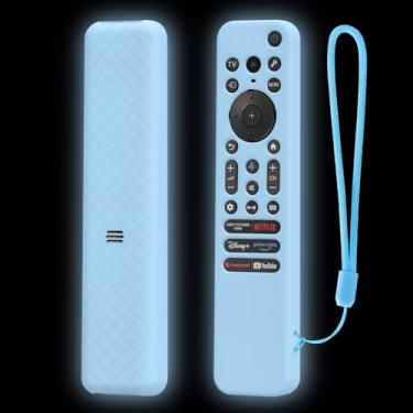 Imagem de LEFXMOPHY Capa para controle remoto Sony RMF-TX910U / TX920U TV, capa de silicone brilha no escuro - azul