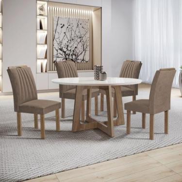 Imagem de Conjunto Mesa Arizona 120cm com 4 Cadeiras Arizona Tampo Redondo Plus 