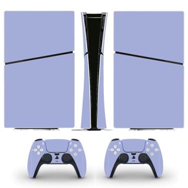 Imagem de Adesivo para PS5 Slim Digital Edition, capa protetora de vinil para console que muda de cor para controle de jogo (roxo claro)