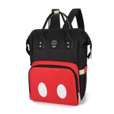 Imagem de Mochila Maternidade Bolsa Mamãe Bebê Multifunção – Moderna, Lavável e com Compartimento Térmico para Mamadeiras (Vermelho)