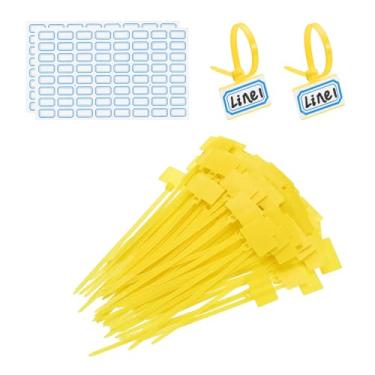 Imagem de PATIKIL Abraçadeiras com zíper de 10 cm, 100 peças, etiquetas de fio de nylon, etiquetas de marcação de fio de nylon, correias de plástico autobloqueadas, escreva com etiquetas de papel para