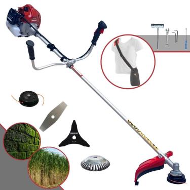 Imagem de Roçadeira Profissional Kawashima BCJ431-L Motor 2 Tempos 43cc 10.000rpm 1,7HP de Potência Com Carretel e Faca 2 Pontas + Faca 3 Pontas + Escova de Aço