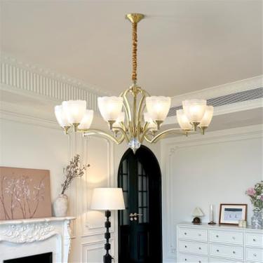 Imagem de Luxo Moderno Sala De Estar Cristal Lustre LED Moda Criatividade Restaurante Quarto Villa Hotel Duplex Lâmpada Pendente (E L100CM)