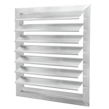 Imagem de PATIKIL Tampa de ventilação de alumínio de 40,6 x 40,6 cm, exaustor de veneziana, ventilação com persiana, grade quadrada de gravidade automática, tampa de ventilação de fechamento automático para