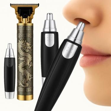 Imagem de Kit Máquina de Cortar Cabelo Profissional + Aparelho Depilador de Nariz