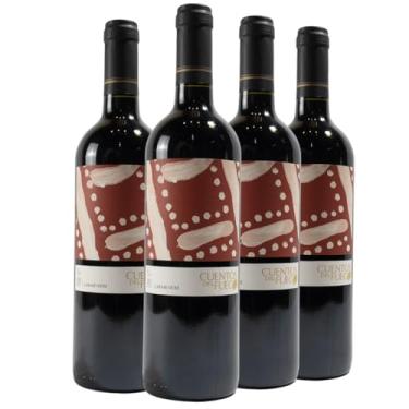 Imagem de Kit com 4 Vinhos Chilenos Tinto Seco Carmenere Cuentos del Fuego