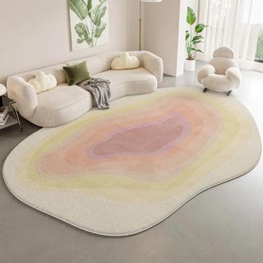 Imagem de Decoração de sala de estar, carpete gradiente, formato irregular, tapetes para quarto, pelúcia grossa, sala de estar, casa, tapete macio e fofo (200x250 cm/D)