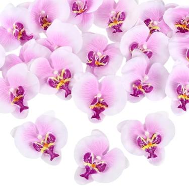 Imagem de SOFPLATE 20 peças pétalas de orquídea artificiais cabeças de flores de orquídea pano de seda sintética Phalaenopsis flores de borboleta para mesa de casamento centros de mesa decoração de bolo buquê