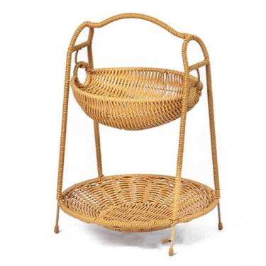Imagem de Cesta de frutas de tecido, piquenique, festa, cesta de frutas secas para casa, lanches, prato para cozinha, sala de estar, sala de jantar, acampamento