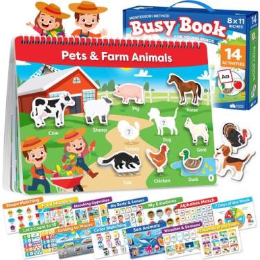 Imagem de Busy Book Montessori para crianças de 3 anos ou mais com Learning Acti