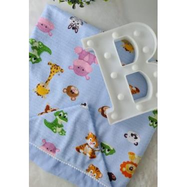 Imagem de Toalha de Banho SAVANA AZUL para Bebê Infantil com Capuz Forrada - Hap