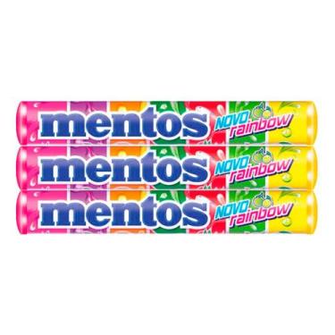 Imagem de Kit 3 Balas Mentos Novo Rainbow 37,5g