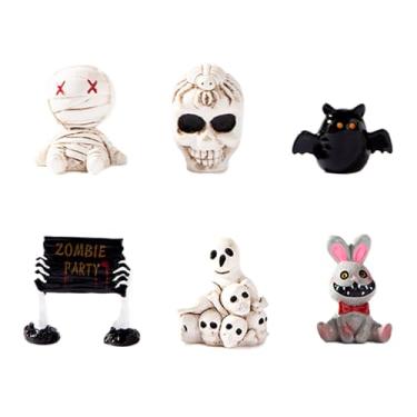 Imagem de Acessórios de carro de Halloween, acessórios de carro fantasma de terror, decorações de painel e estatuetas de espelho retrovisor, linda estátua de fantasma de Halloween adequada para casas, micro