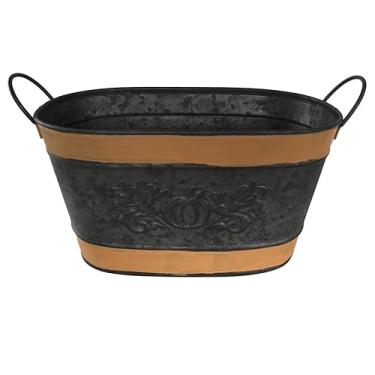Imagem de VASO EM METAL PRETO E MARROM COM ALCAS