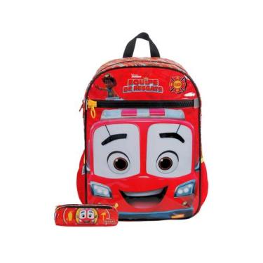 Imagem de Kit Escolar Equipe Resgate Mochila de Costas + Estojo Duplo - Dermiwil