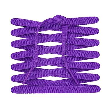 Imagem de LitLaces – Cadarços de Algodão Plano de Substituição para Air Jordan 1, 2, 3 e Tênis Atlético com Dicas, Roxa, 63"/160cm