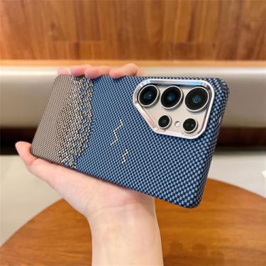 Imagem de Capa de celular com textura de fibra de carbono para Samsung Galaxy S25 Ultra S24 S23 com carregamento sem fio e lente de liga metálica, capa rígida de PC, b, para Samsung Galaxy S23 Ultra