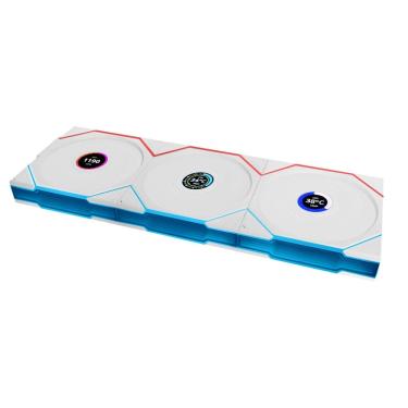 Imagem de Ventilador Lian Li UNI TL LCD Wireless 120, pacote triplo, branco