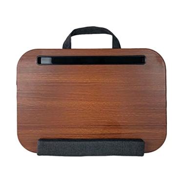 Imagem de Bandeja de colo portátil prática mesa para laptop mesa de aprendizagem ao ar livre mesas preguiçosas suporte de laptop para cama para notebook (cor: preto) (D)