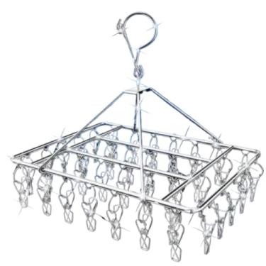 Imagem de Varal Roupa Intima, Varal Calcinha, Adequado para Roupas de Bebê, Roupas íntimas e Lingerie, Cabide Dobrável de Aço Inoxidável(Varal Com 40 Prendedor)