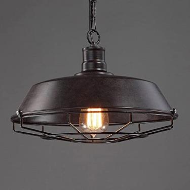 Imagem de KSSTEVNBD Luminária pendente retrô industrial suspensa para gaiola de pássaro, luminária vintage steampunk para pendurar no teto, lustres para casa de fazenda, garagem, loft, cozinha, cafeteria, cesta