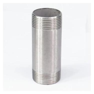 Imagem de 1 polegada BSP Comprimento da rosca macho igual 100 mm bico barril 304 conector de encaixe de tubo inoxidável acoplador água óleo ar