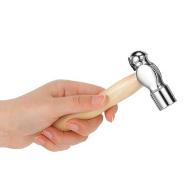 Imagem de Mini martelo com cabo de madeira, martelo esférico, ferramenta de martelos de cabeça redonda pequena, fabricação de joias, reparo, carpintaria, artesanato